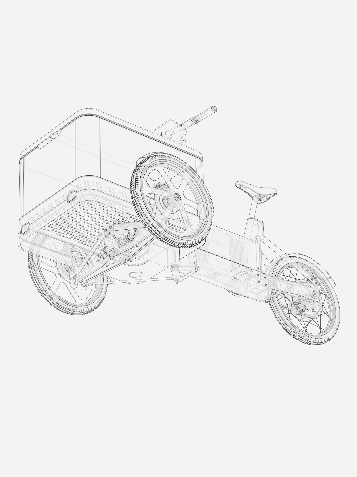 CycleOx, Electric cargo bike platform for urban utility, detail 7