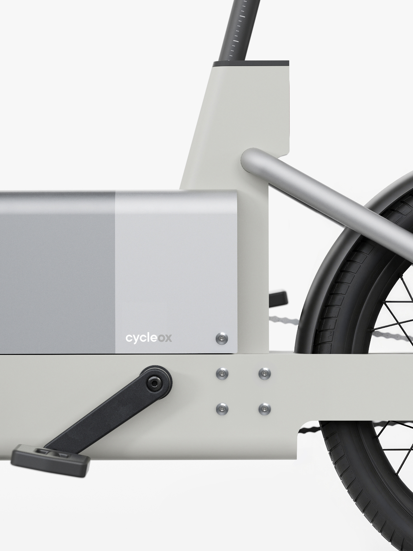 CycleOx, Electric cargo bike platform for urban utility, detail 6